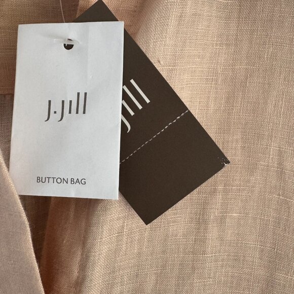 NWT J.Jill Everyday Linen Button-Down Shirt Coral Preppy $79 - Petite Large - Picture 6 of 8